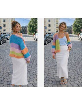 HOPE MACAULAY daphne chunky knit anthropologie cardigan goop sweater $650 S/M